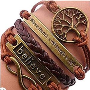 NEW Boho Multilayer Leather Rope Chain Bracelet